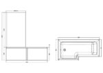 1700mm Left Hand Square Shower Bath Set - Image 3