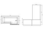 1700mm Right Hand Square Shower Bath Set - Image 3