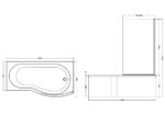 1700mm B Shaped Right Hand Bath Set - Image 3