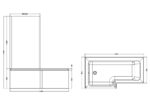 1600mm Left Hand Square Shower Bath Set - Image 2