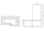 1600mm Right Hand Square Shower Bath Set - Image 2