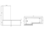 1800mm Left Hand Square Shower Bath Set - Image 2