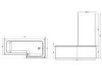 1800mm Right Hand Square Shower Bath Set - Image 2