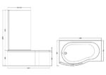 1500mm B Shaped Left Hand Bath Set - Image 3
