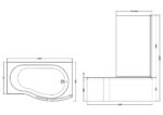1500mm B Shaped Right Hand Bath Set - Image 3