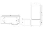 1700mm Right Hand P-Shaped Bath Set - Image 4