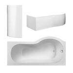 1500mm Left Hand P-Shaped Bath Set