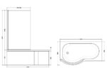 1500mm Left Hand P-Shaped Bath Set - Image 4