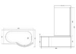 1500mm Right Hand P-Shaped Bath Set - Image 4