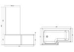 1500mm Left Hand Square Shower Bath Set - Image 3