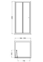 1900 x 1000mm Bi-Fold Shower Door - Image 2