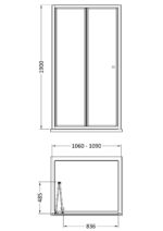 1900 x 1100mm Bi-Fold Shower Door - Image 2