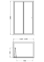 1900 x 1200mm Bi-Fold Shower Door - Image 2