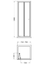 1900 x 760mm Bi-Fold Shower Door - Image 2
