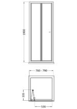1900 x 800mm Bi-Fold Shower Door - Image 2