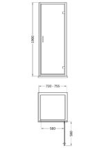 1900 x 760mm Hinged Shower Door - Image 2
