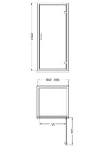 1900 x 900mm Hinged Shower Door - Image 2