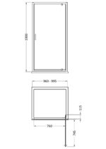 Nuie Rene 1900 x 1000mm Pivot Shower Door - Image 2