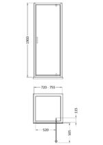 1900 x 760mm Pivot Shower Door - Image 2