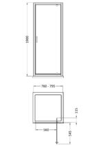 1900 x 800mm Pivot Shower Door - Image 2