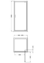 1900 x 900mm Pivot Shower Door - Image 2