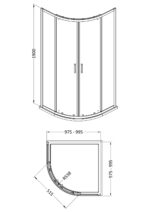 1900 x 1000 x 1000mm Quandrant Shower Enclosure - Image 2