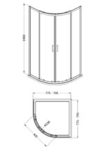 1900 x 800 x 800mm Quandrant Shower Enclosure - Image 2