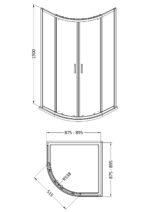 1900 x 900 x 900mm Quandrant Shower Enclosure - Image 2