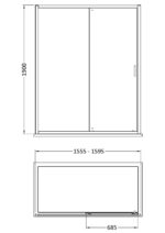 1900 x 1600mm Sliding Shower Door - Image 2