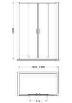 1900 x 1400mm Double Sliding Shower Door - Image 2