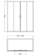 Nuie Rene 1900 x 1700mm Double Sliding Shower Door - Image 2