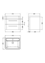 Hudson Reed Solar Wall Hung 600mm Cabinet & Ceramic Basin - Image 4