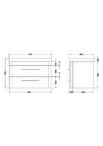 Wall Hung 800mm Cabinet & Thin Edge Ceramic Basin - Image 3