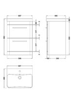 Floor Standing 600mm Cabinet & Thin Edge Ceramic Basin - Image 3