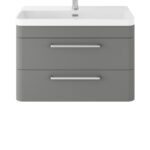 Hudson Reed Solar Wall Hung 800mm Cabinet & Thin Edge Ceramic Basin