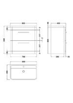 Floor Standing 800mm Cabinet & Polymarble Basin - Image 3