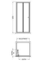1850 x 800mm Bi-Folding Shower Door - Image 2