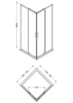 1850 x 760mm Corner Entry Shower Enclosure - Image 2