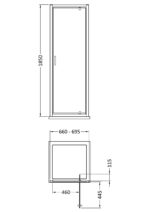 1850 x 700mm Pivot Shower Door - Image 2