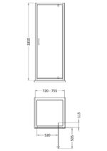 1850 x 760mm Pivot Shower Door - Image 2