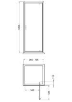 1850 x 800mm Pivot Shower Door - Image 2