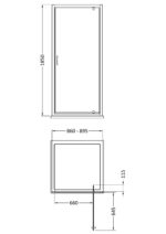 1850 x 900mm Pivot Shower Door - Image 2