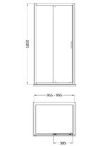 1850 x 1000mm Sliding Shower Door - Image 2