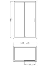 1850 x 1200mm Sliding Shower Door - Image 2