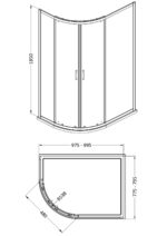 Nuie Ella 1850 x 1000 x 800mm Offset Quad Enclosure - Image 2