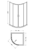 1850 x 800mm Quadrant Shower Enclosure - Image 2