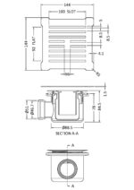 Square Shower Waste With Black Top - Image 3