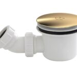 White & Brass Fast Flow Shower Waste