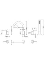 4 Tap Hole Bath Mixer - Image 2