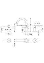 3 Tap Hole Basin Mixer - Image 2